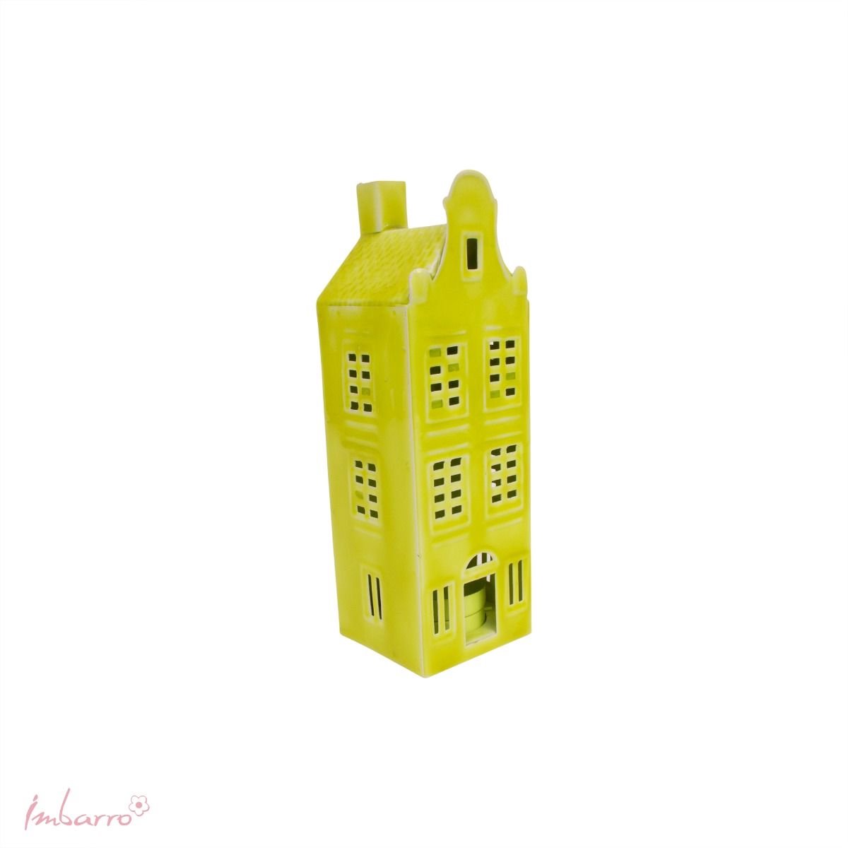 Imbarro Home & Fashion - Kandelaar Canal House David Lime - Groen - L:6 W:5.50 H:18 cm