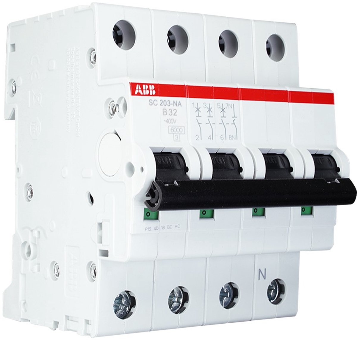 ABB installatieautomaat B32 3-fase (3P+N) 6kA (2CDS253120R0325)