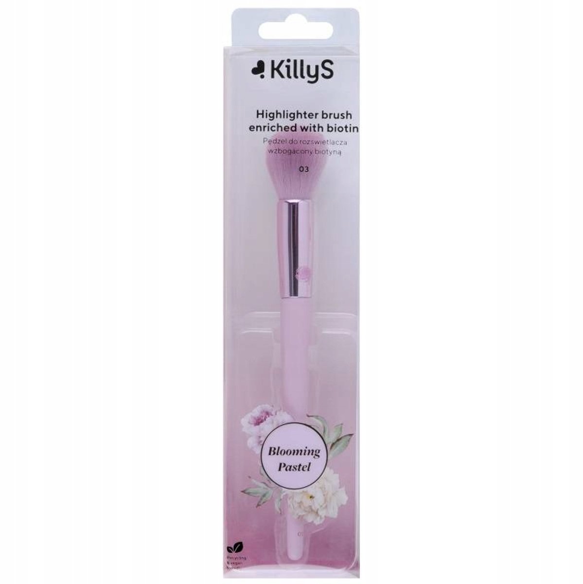KillyS Blooming Pastel Highlighter Penseel met Biotine - Pastel Bloemen Design