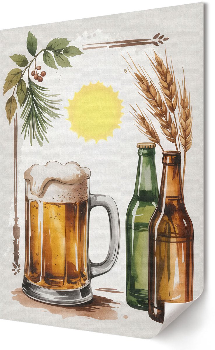 Coloray Polycanvas Poster - Witte Krommingen, Fotografie - A3 - Wit Motief - Rechthoek - Decoratieve poster - Woonkamer, Slaapkamer, Kantoor - Modern