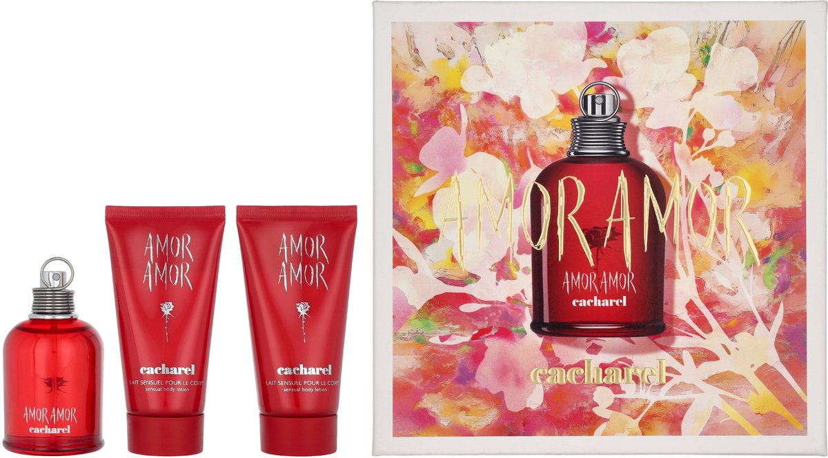 Cacharel Amor Amor Spring 26 Giftset 150 ml - Edt Spray 50ml/2x Body Lotion 50ml