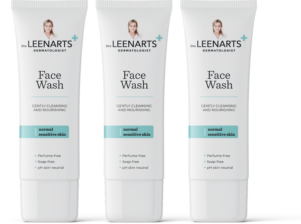 Drs Leenarts Gezichtsreiniger – 2-in-1 Face Wash – Parfum- & Zeepvrij, pH-Huidneutraal – Voordeelverpakking 3x 100 ml