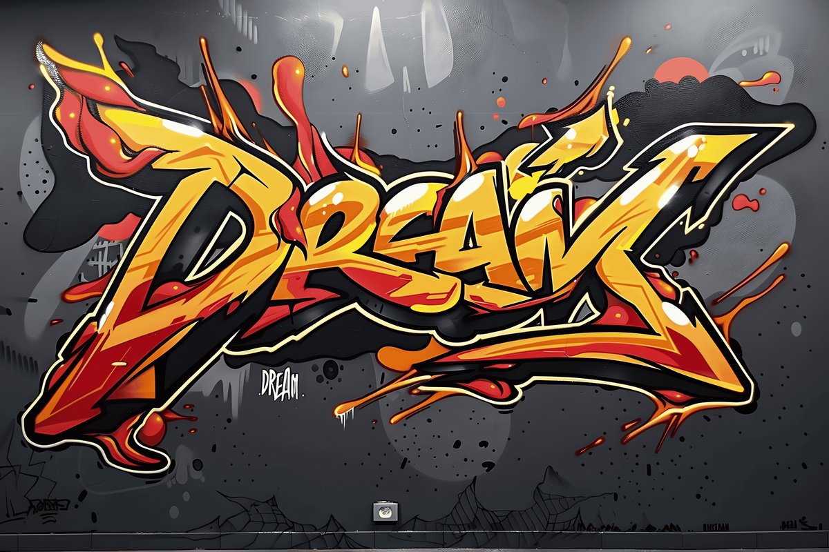 Droom Poster - Graffiti - Kunst - Stedelijke - Moderne - Kleurrijke - posters - formaat 70x100cm - Wanddecoratie - L2716MT