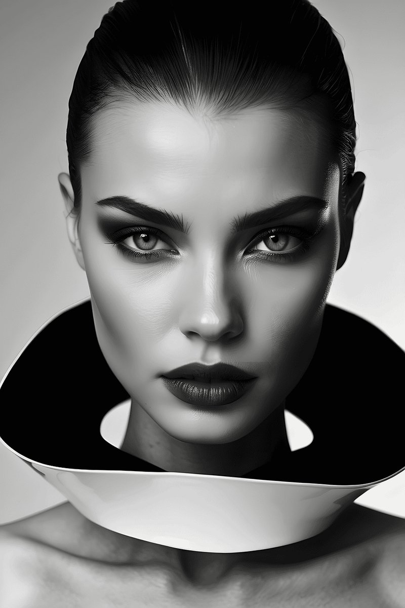 Vrouw Zwart Wit Poster - Model - Woonkamer Decoratie - posters - formaat 70x100cm - Aesthetic - Wanddecoratie - Moderne Kunst - Aesthetic room decor - L1532MT