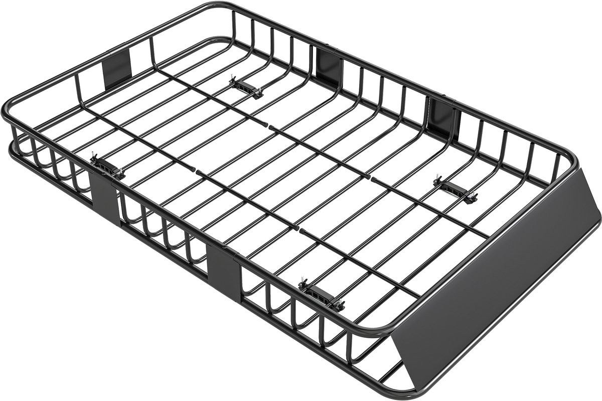 Dakmand auto imperiaal dak universeel bagagerek bagagemand bagagerek plank metaal zwart 162 x 99 x 16 cm | Van metaal, bagagedrager, dakdrager, bagagemand, voor camping, barbecue, autoritten, In lengte verstelbaar van 109 tot 162 L cm
