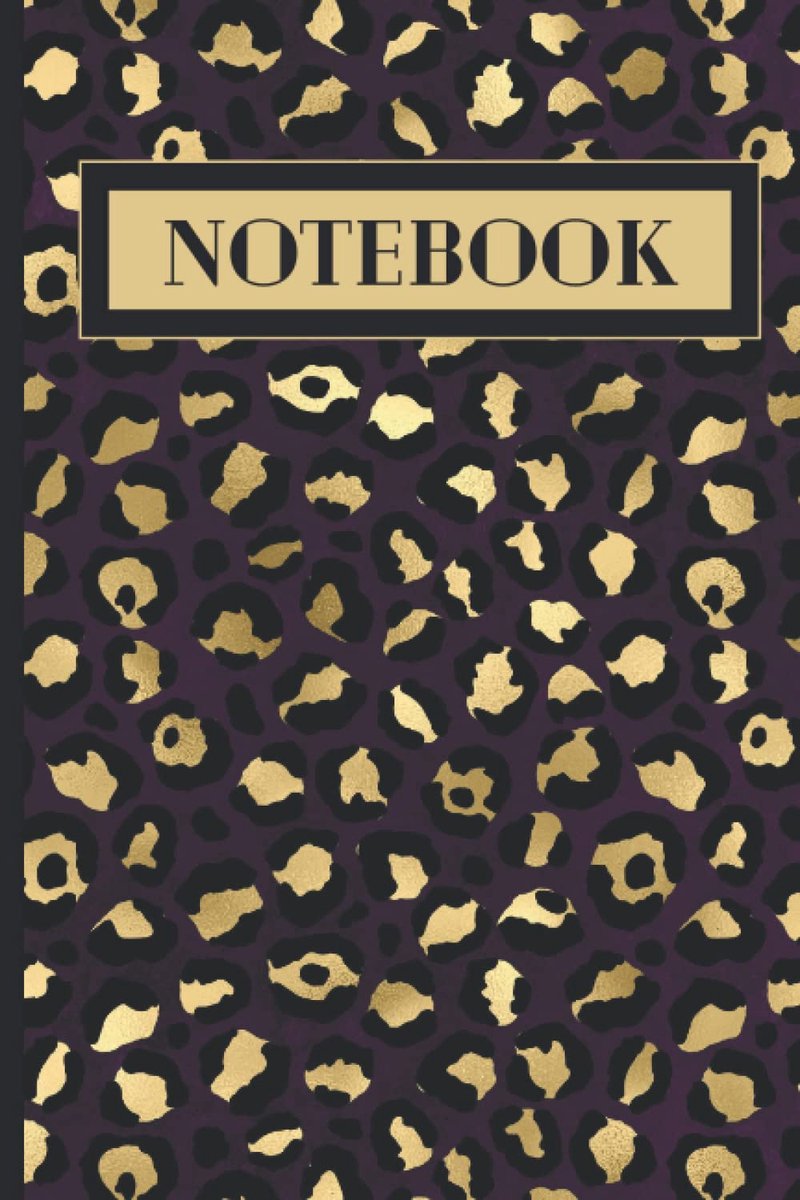 Purple and Gold Leopard Pattern Print Notebook: Animal Print Notebook - ShopVlot