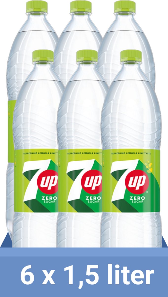 7UP - zero sugar - 6 x 1,5 liter - voordeelverpakking