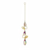 Zonnevanger Vlinder – Suncatcher met Kristallen – Raamdecoratie – Regenboog Effect – Goudkleurig