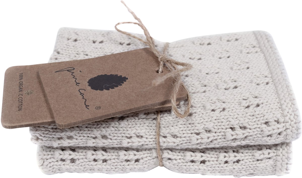 Pine Cone Washandjes - 2 Stuks - Natura