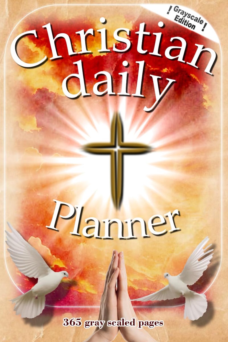 Christian daily Planner: Grayscale Edition, covers 1 Year planning , 365 gray scaled pages, 6x9 inch, write To-Do - ShopVlot