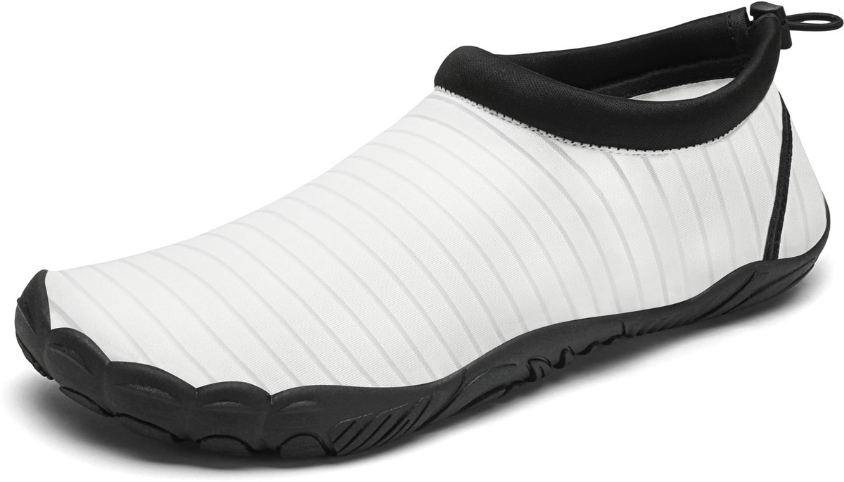 Mishansha Uniseks badschoenen, blote voeten, waterschoenen, sneldrogend, ademend, aquaschoenen, maat 36-46, wit A, 43 - ShopVlot