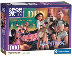 K-Pop Demon Hunters Puzzel 1000 Stukjes van Clementoni Compact - Kpop Huntrix - K Pop Legpuzzel Hobby Cadeau voor Kinderen vanaf 6 Jaar
