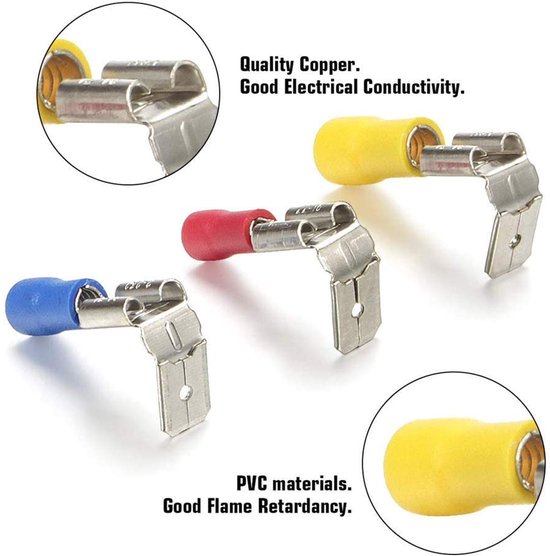 Dailygoods - 150 Stuks Half Geïsoleerde Huckepack Kabelschoenen - Spade Connectors voor Elektrische Verbindingen — afbeelding 4