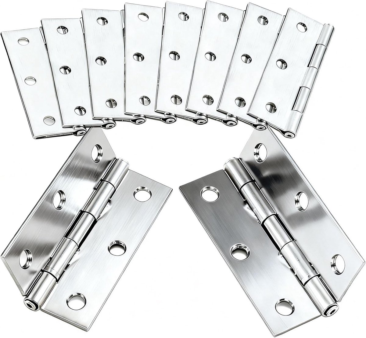 10 stuks roestvrijstalen meubels hardware deurscharnier lengte 75 mm x 50 mm