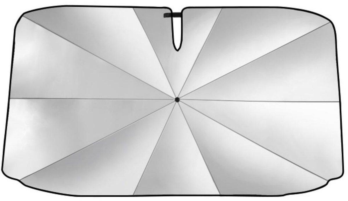 SSTRWGOOD Zonnescherm Voorruit 125x65cm - Hoogwaardig Polyester Windscherm - Uitstekende Licht- en Warmteafscherming - Geschikt voor Hatchback en Coupé - Inclusief Opbergzak