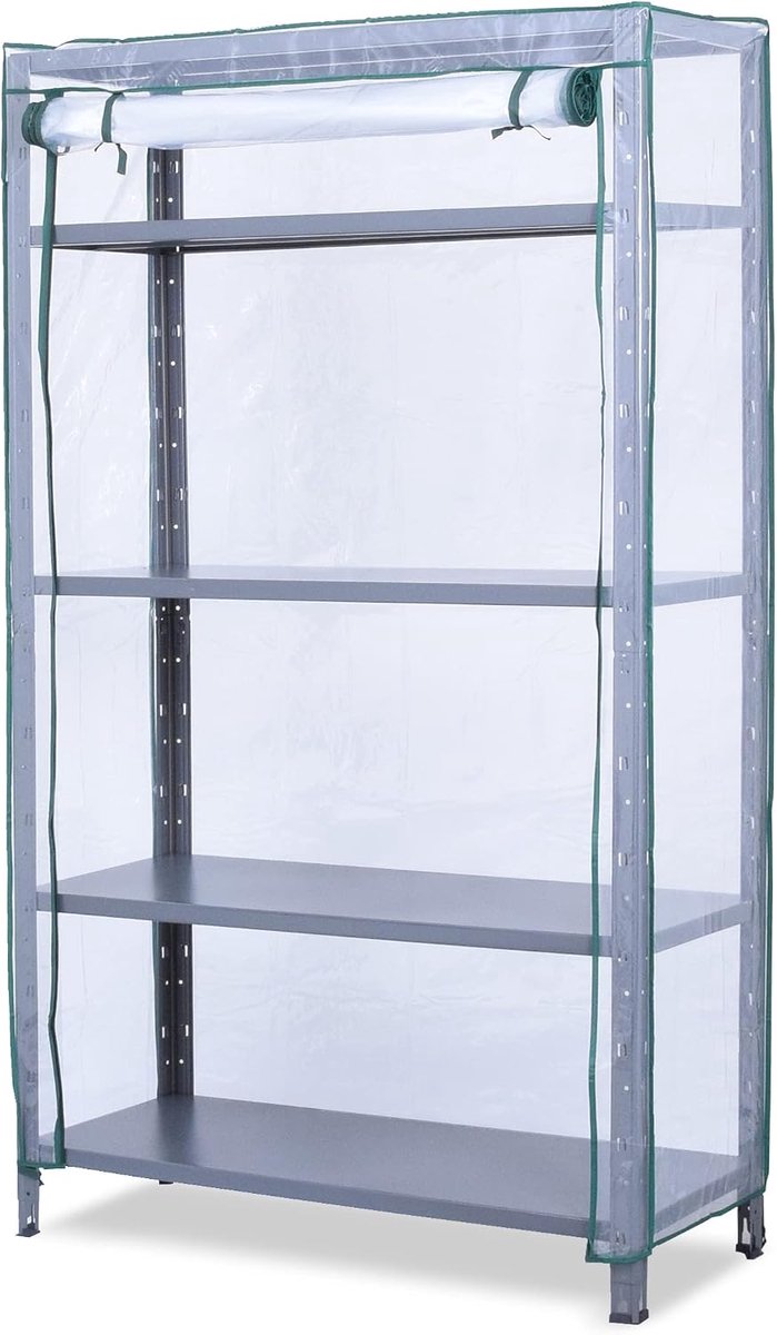 Planken, beschermhoes met ritssluiting voor binnen en buiten, transparant polyethyleen, 105 x 40 x 185 cm, Domopak Living