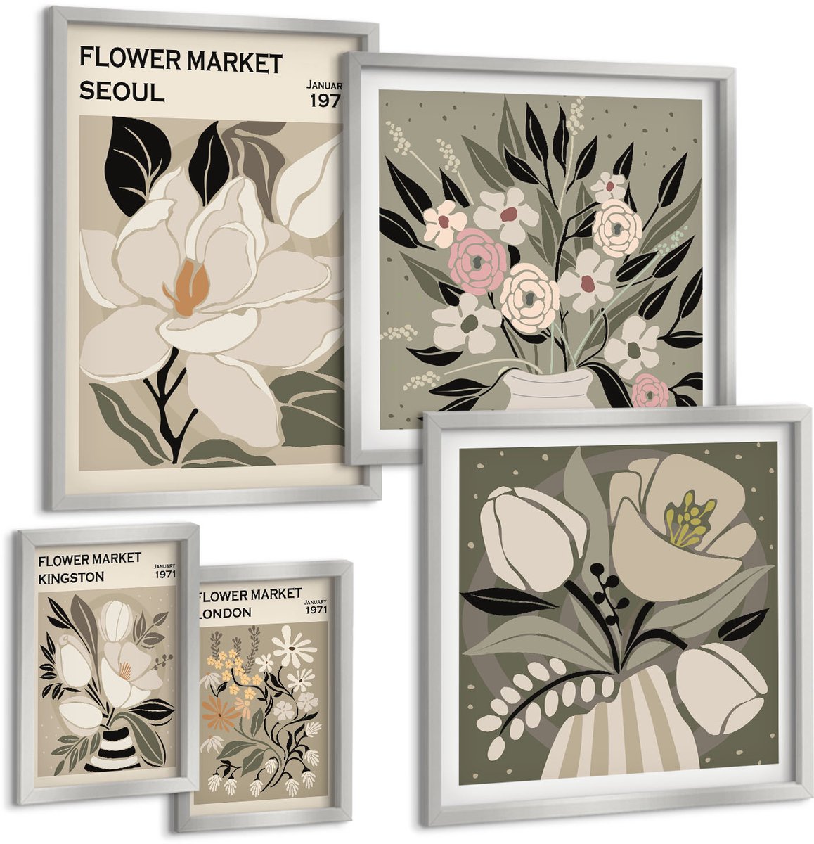 Coloray 5-Delige Schilderij Set - Bruggen En Torens In Europese Steden - 20 x 30 cm - Muurdecoratie - Wanddecoratie - Slaapkamer - Decoratieve Schilderijen