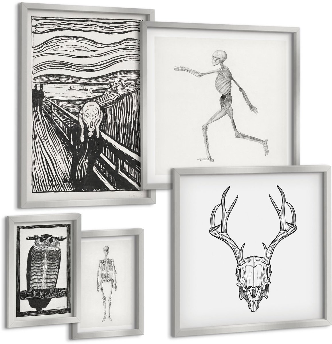 Coloray 5-Delige Schilderij Set - Keukenaccessoires Met Planten In Een Moderne Stijl - 20 x 30 cm - Stijlvolle Muurdecoratie - Slaapkamer