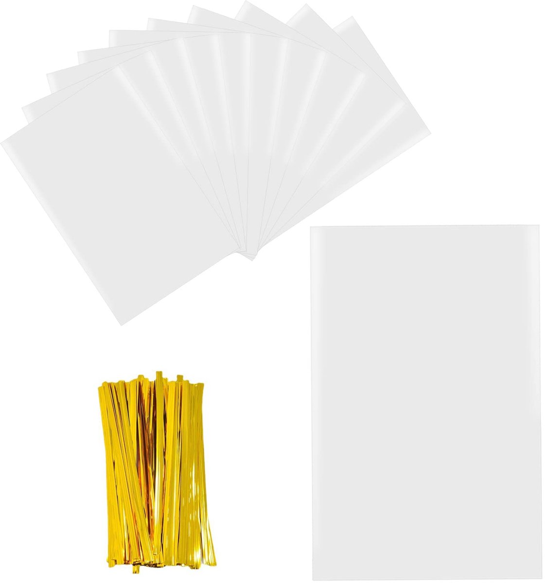 Cellofaanzakjes helder 100 stuks, 18x25cm snoepzakjes, doorzichtige zakjes, transparante cellofaanzakjes OPP - ShopVlot