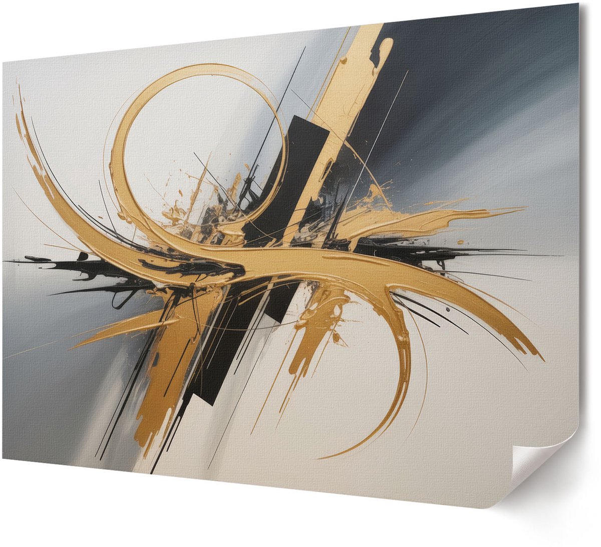 Coloray Canvas Poster Polycanvas - Een Vredesgebaar, Fotografie - A4 - Zwart-wit Patroon - Rechthoek - Decoratieve poster - Woonkamer, Slaapkamer, Kantoor - Minimalist