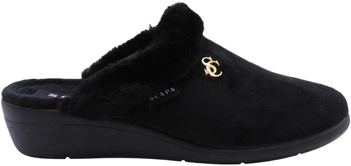 Scapa - Pantoffels - Zwart - Vrouwen - Maat 36 -