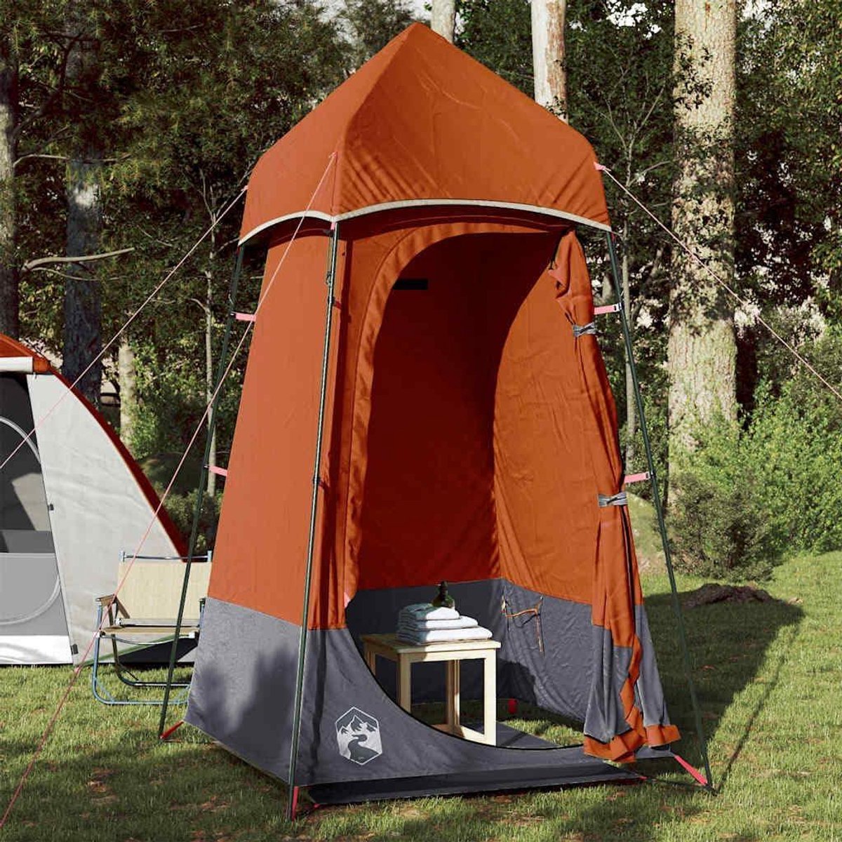 Campingtoilet Tent - Omkleedtent Douchecabine - Outdoor Privéplek - Waterdicht Grondzeil - 121 x 121 x 225 cm - Oranje