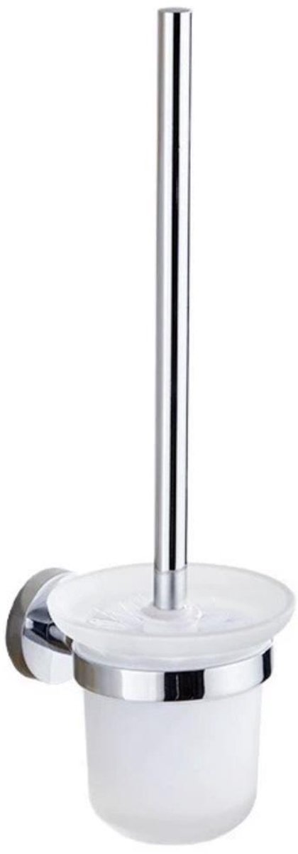 SSTRWGOOD WC borstel - Toiletborstel met Houder - Duurzame Edelstalen WC Garnituur 15x35cm - Geschikt voor Badkamer en Toilet - Incl. Vervangbare Borstel - Roestvrij Staal