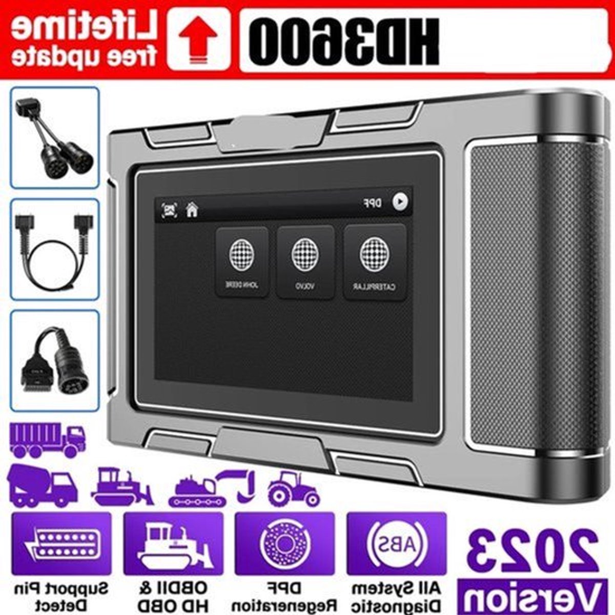 Diagnosetool Zware Machines – Scanner – Diagnosescanner – Diagnosticatool – Diagnosescanner – 5" Touchscreen – D-P-F Regeneratie