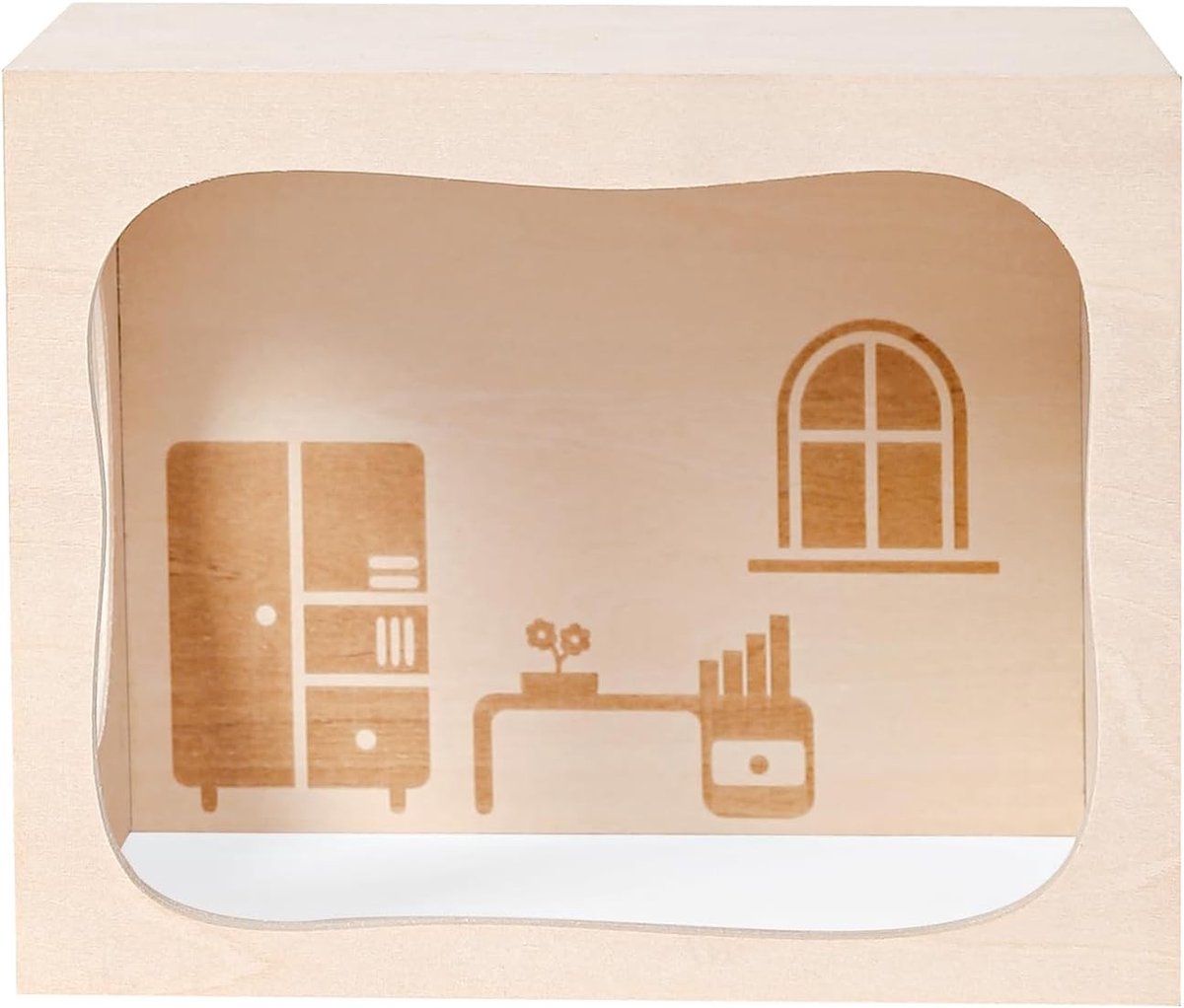 Houten Hamsterhuis voor Comfortabele Slaapplaats en Speelruimte, 17.6 x 16.3 x 14.4 cm, Dierenspeelgoed