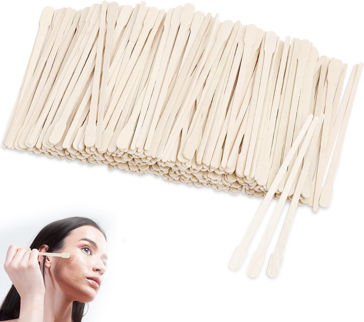 Kleine houten waxstaafjes voor het epileren van wenkbrauwen, lippen en lichaam, ideaal voor thuisgebruik (300)