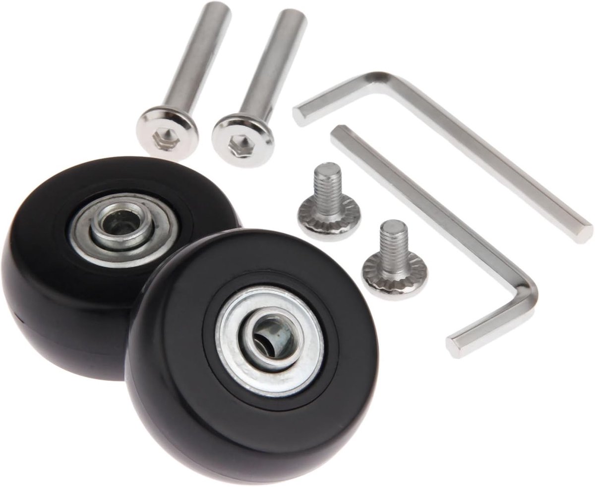 Set van 2 Vervangende Kofferswielen, 41 x 18 mm, Universele Wielen voor Bagage, Geschikt voor Koffers en Reisaccessoires