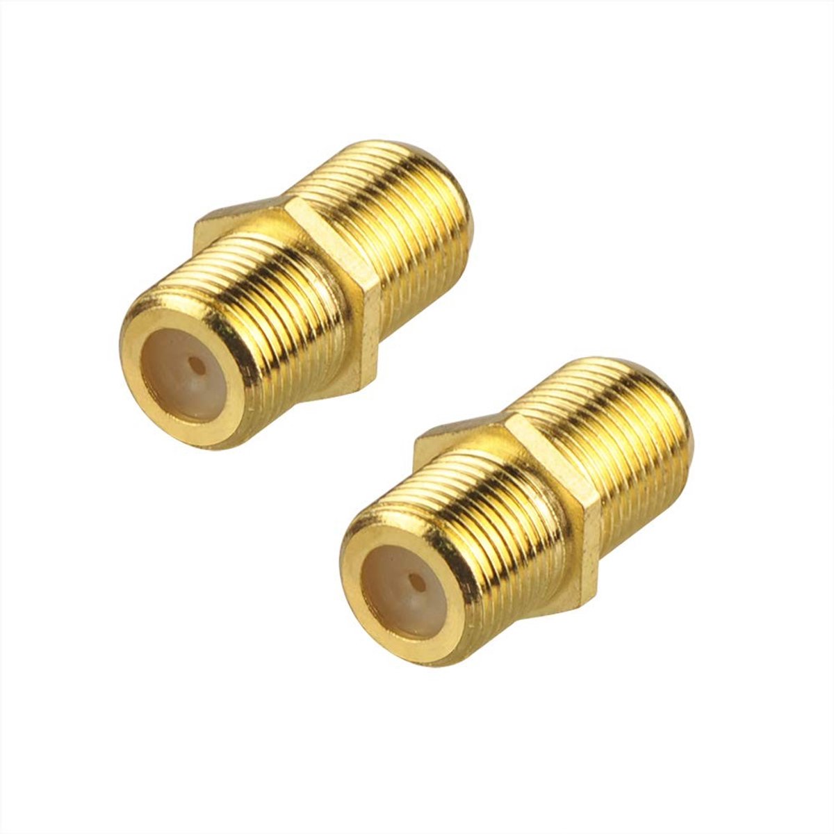 2 Stuks F-Connectoren Satelliet Coupler, Vergulde F Coupler voor Antenne en TV-verbindingen