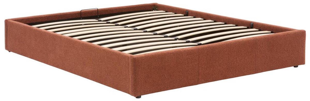 Rechthoekig opbergbed Luna 160x200 cm, terracotta