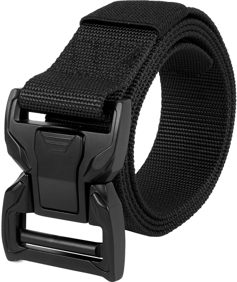 Aomig Mens Belt Tactical, Military Work Nylon Web Hiking Belt with Heavy Duty Seatbelt Buckle, Military Style Belts - ShopVlot