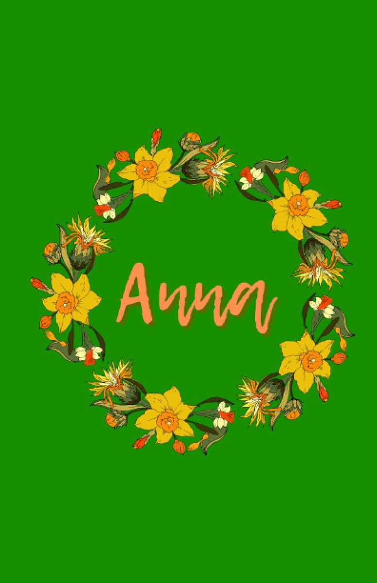 Anna Custom Made Name Notebook Diary Journal Wide Ruled 100 Pages Blank Lined Book Green Yellow Floral: Spring Flowers - ShopVlot