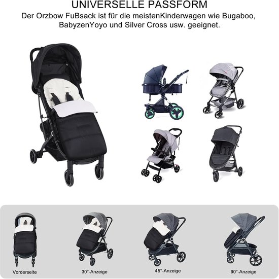 Baby Voetenzak - Kinderwagen Accessoire - Warmte Buiten - Waterdicht & Winddicht - 63 x 39 cm - Wit — afbeelding 2
