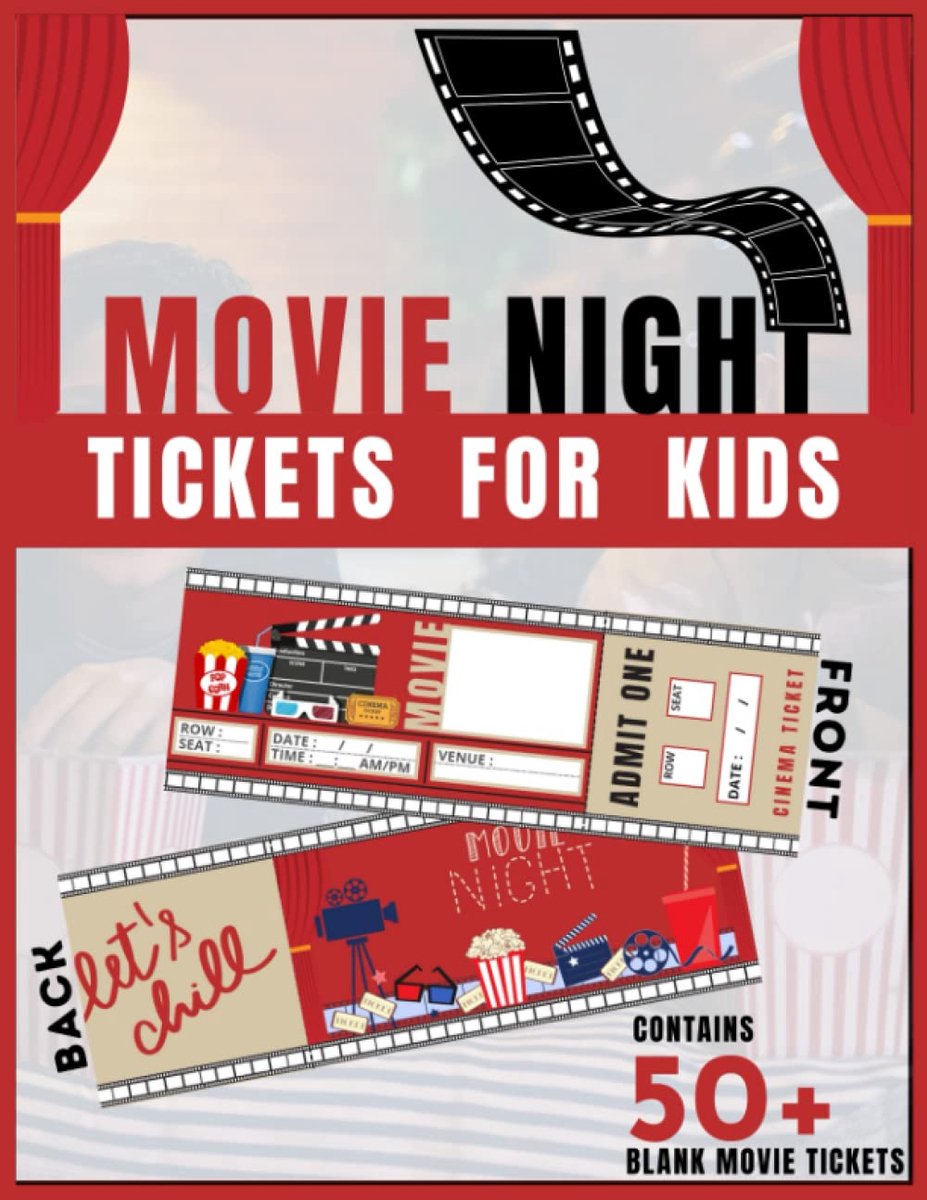 Movie Night tickets for kids: Movie tickets for movie night kids - for fun - pretend movie tickets - ShopVlot
