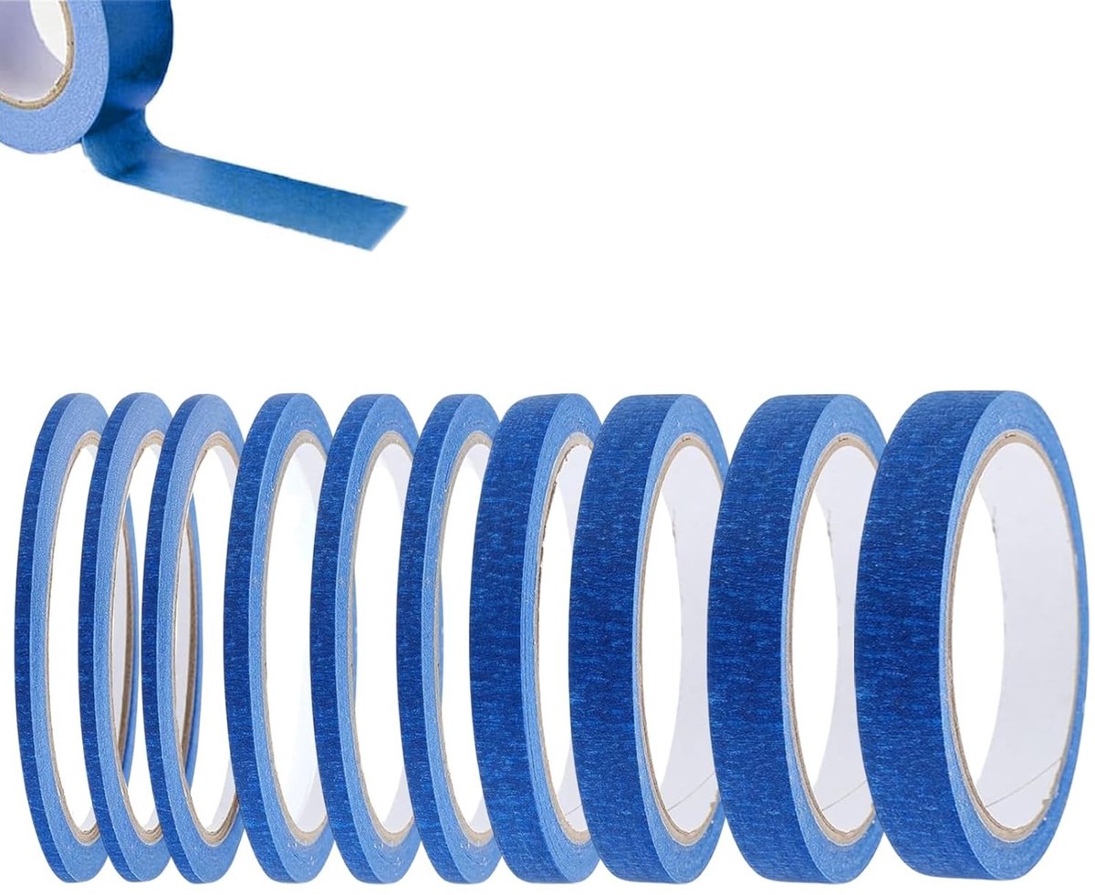 Masking Tape Set van 10 Rollen in Diverse Breedtes voor Schilderen, Knutselen en Doe-Het-Zelf Decoratie