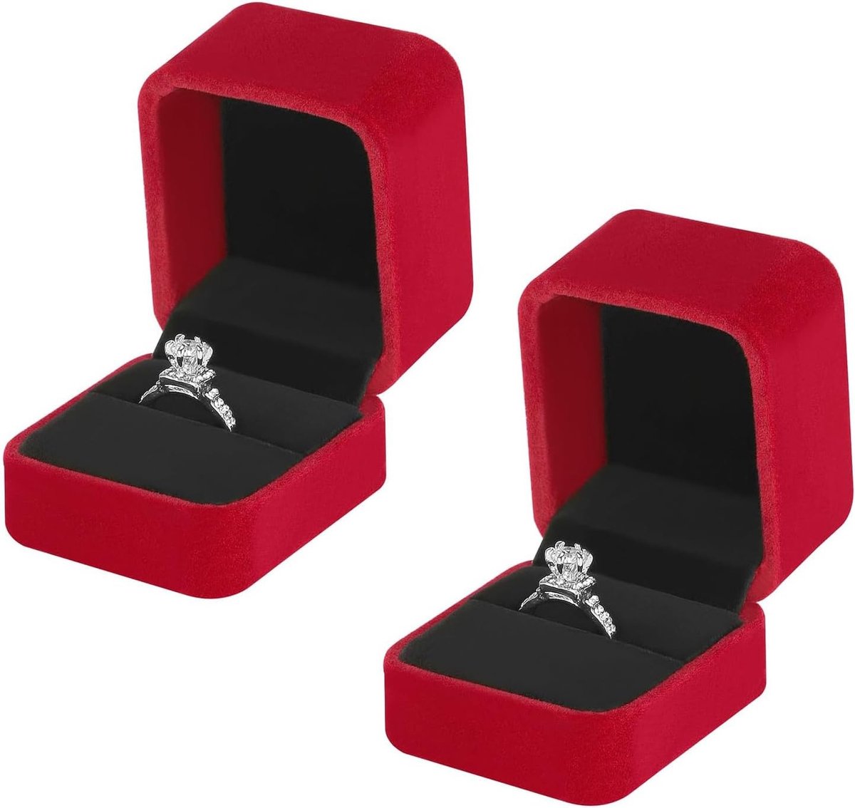 Elegante fluwelen ringdoos voor sieraden, perfect voor verlovingen, huwelijksaanzoeken en als cadeau voor stellen