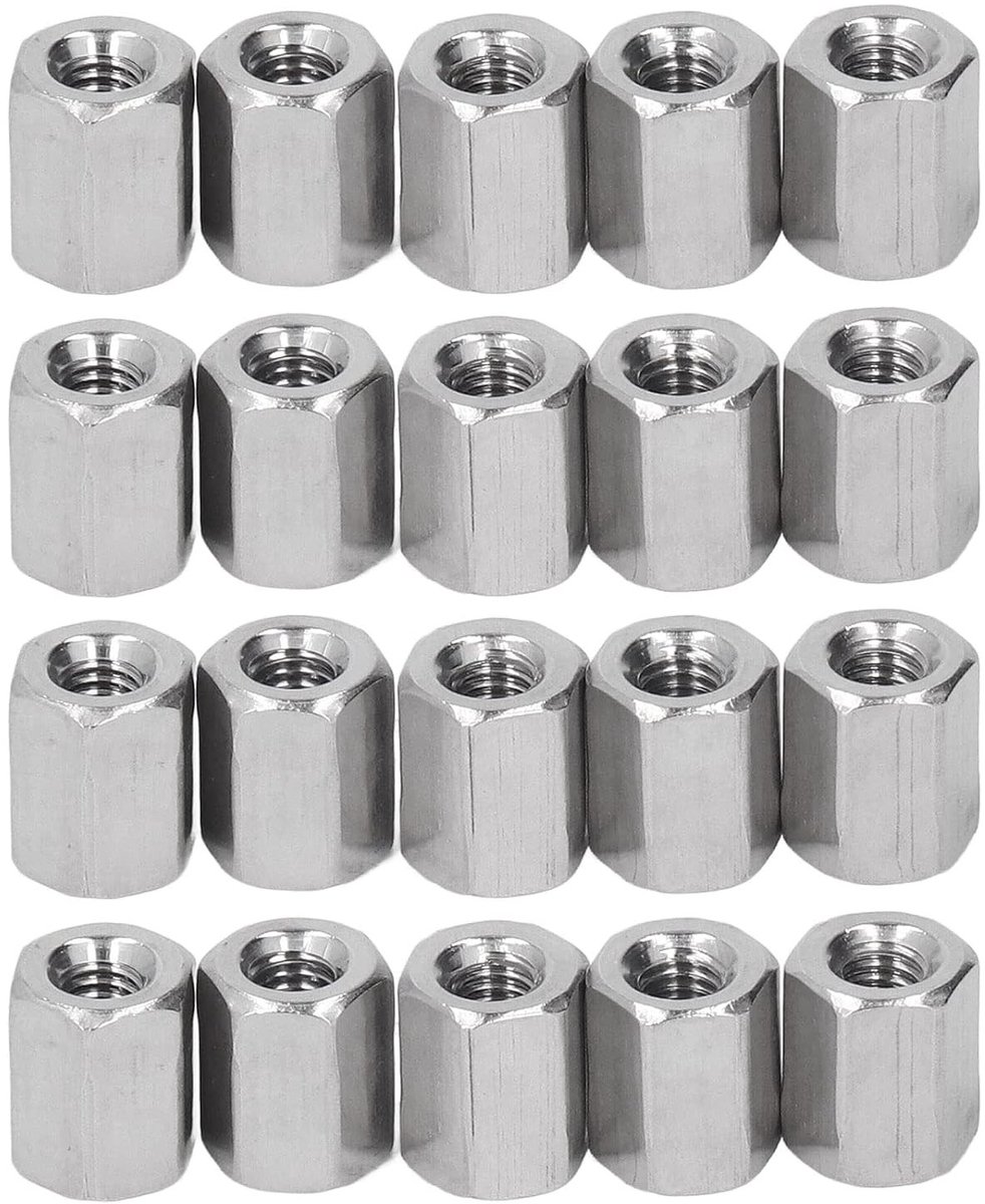 20 Stuks M4 10 cm Lange Stang Koppeling Moer 6 Zijden Verbinding Moer Installatie Accessoires voor Mechanische Projecten