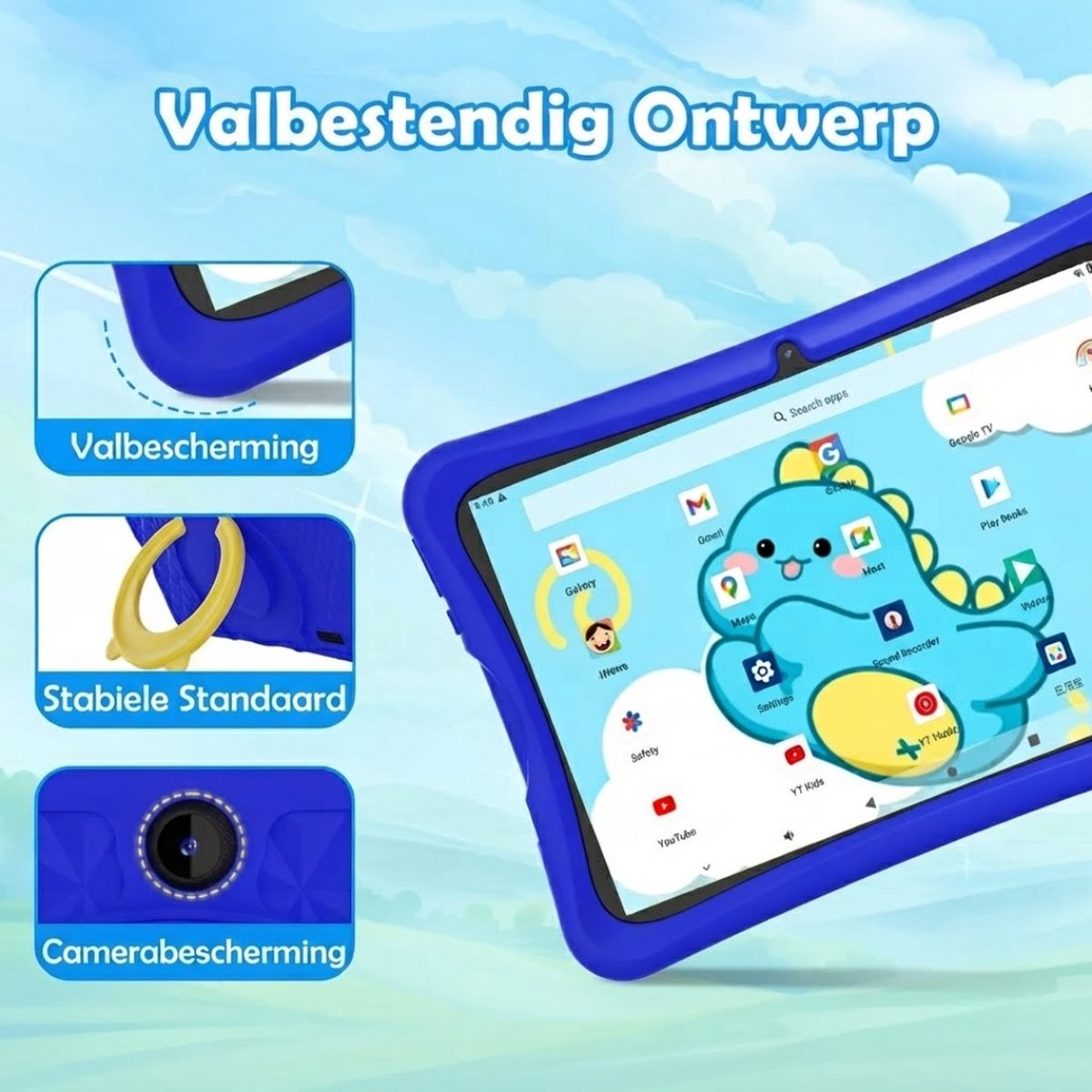 SP® kindertablet - Tablet - Kidsproof Tablet - Blauw - 25cm x 17cm x 1cm