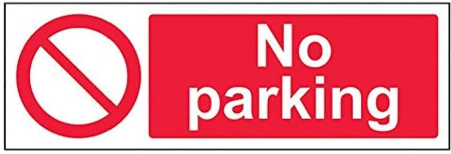 No Parking Prohibition Sign - Landschap - 300mm x 100mm - Zelfklevend Vinyl