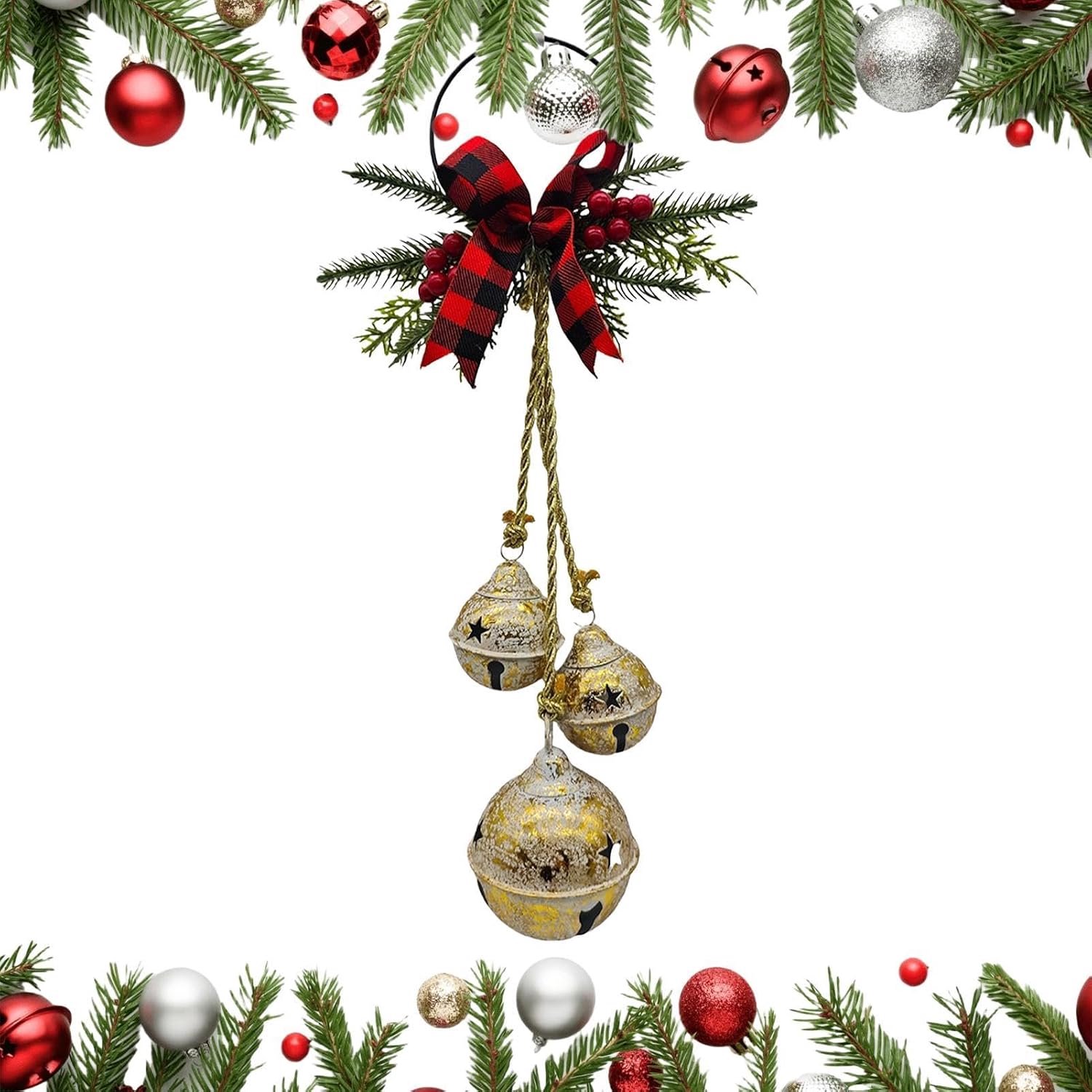 Kerstboom Klokken Versieringen Feestelijke Rustieke Boom Hangertje
