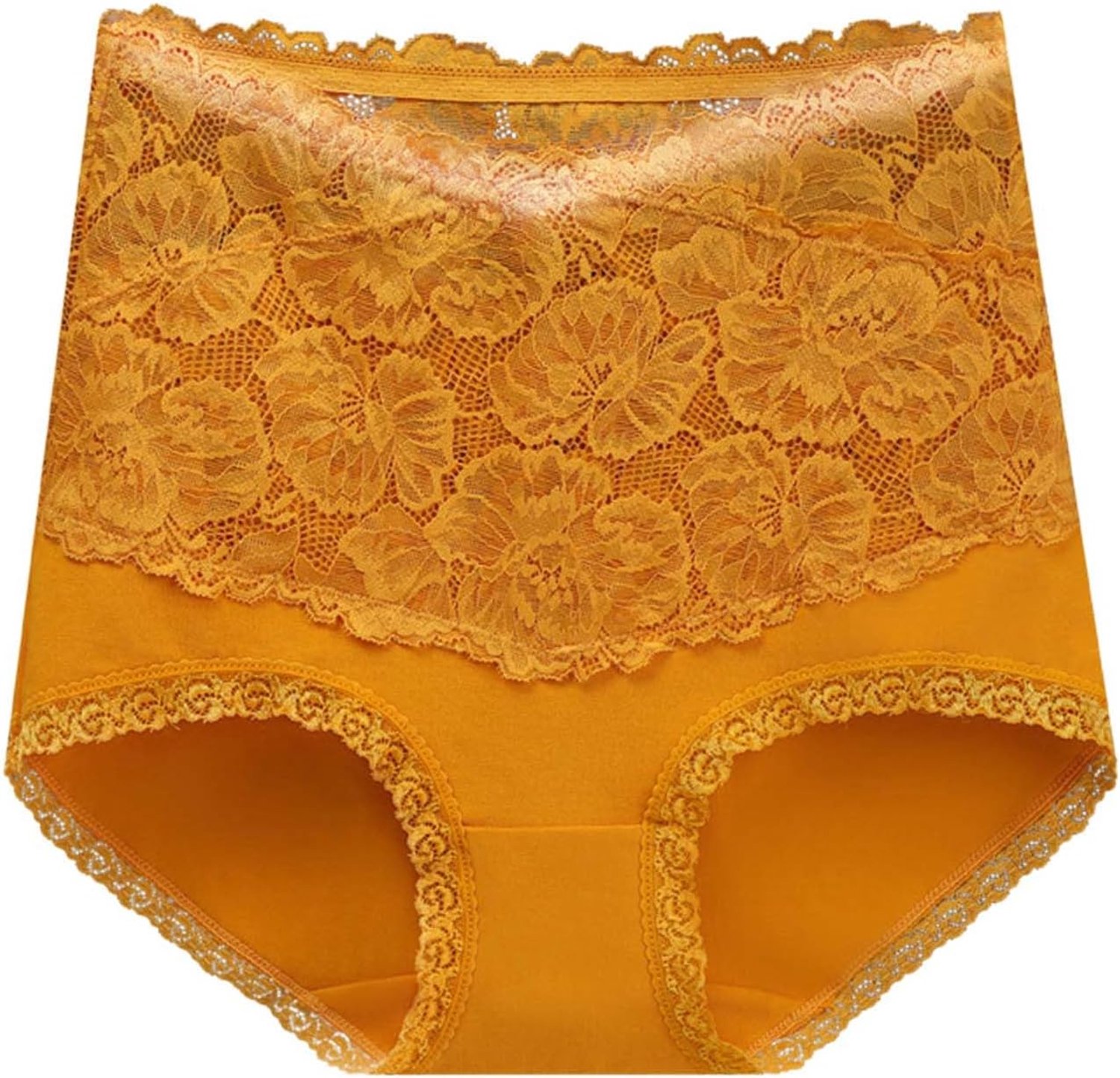 Katoenen damesslip met hoge taille, sexy kant, grote maat, van teen tot teen, naadloos