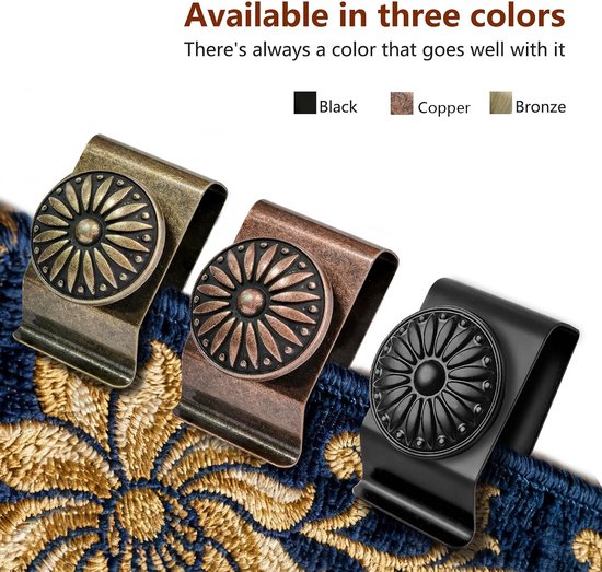 Wandtapijt muur opknoping klemmen 2 stuks textiel kunst decoratie hangers metalen clips voor opknoping tapijten tapijt display (brons) — afbeelding 5