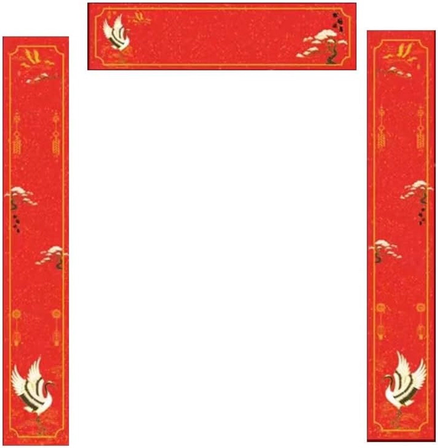 Chinees Nieuwjaar Couplets Set,Chunlian, 2 stuks blanco couplet deurdecoratie blanco Chinese couplet lentefestival coupletpapier rood rijstpapier Chinese lentefestival Xuan papierrol (kleur: E, maat (