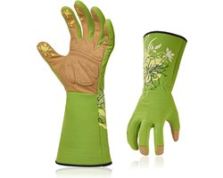 Vgo... GA7476 Werkhandschoenen voor dames, doornenbestendig, met waterafstotende handpalm, van geitenleer, multifunctionele touchscreen-handschoenen voor opslag, tuin, 1 paar