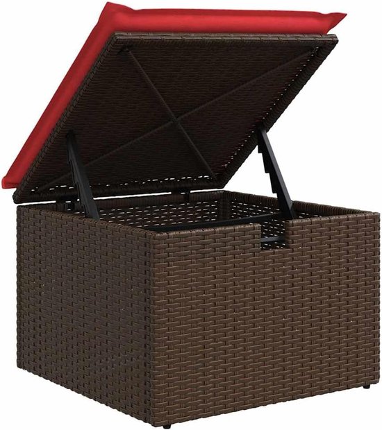 Poly rattan waterdicht met opbergfunctie loungeset voor tuin terras 5 delig — afbeelding 5