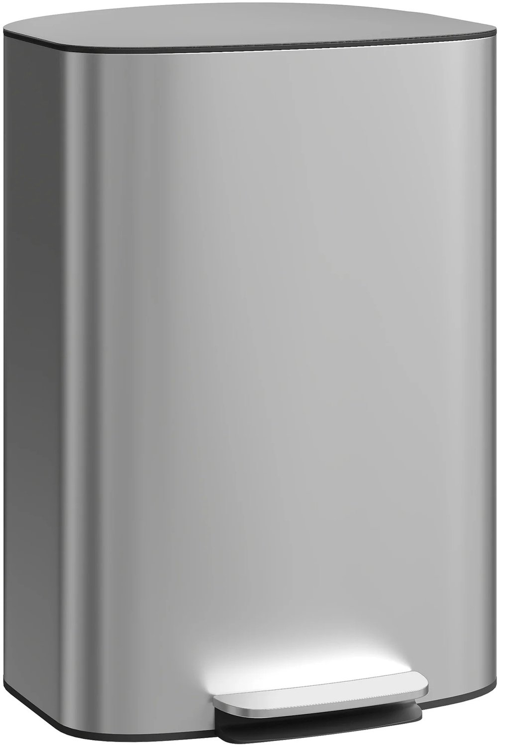 Atlasyx prullenbak - Pedaalemmer - Afvalbak - Prullenbak 50 liter - Prullenbak keuken - Geurfilter - 45,1 x 36,5 x 62,6 cm - Grijs
