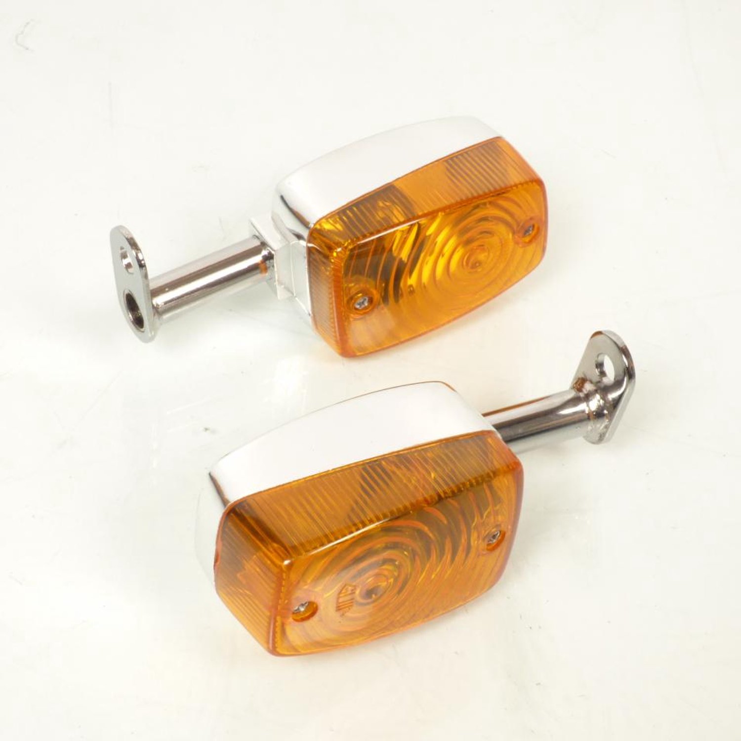 Paire de clignotants chromé type Luxor 2008 pour mobylette MBK 51 cyclomoteur